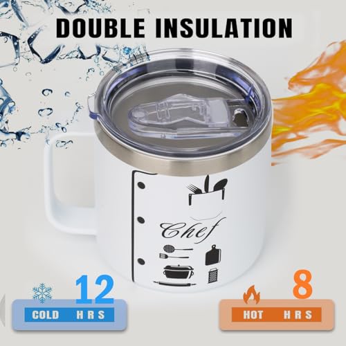 14 oz Stainless Steel Insulated Chef Tumbler - Nutrition Fact Cup for Appreciation, Christmas, Birthday Gift for Men & Women - color: Chef Nutrition