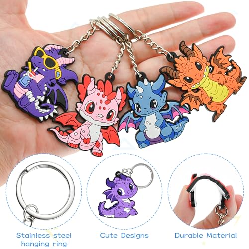 Cute Keychain Bulk,Cute Key Chain for Car Keys Purse Bag Rewards - color: Dragon-24