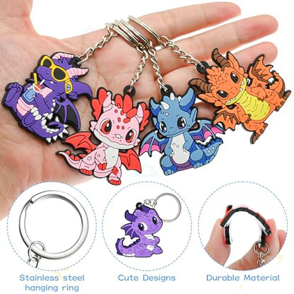 Cute Keychain Bulk,Cute Key Chain for Car Keys Purse Bag Rewards - color: Dragon-24