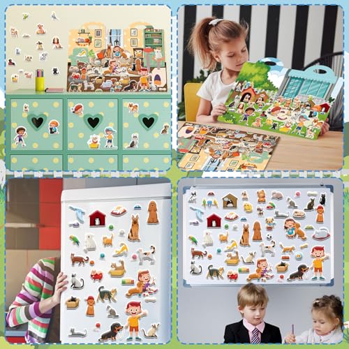 Pet Shop 3D Puffy Sticker Activity Book 100 Reusable Stickers Activities Puppy Sticker Book Cute Dog Cats Christmas Removable Stickers for Gifts Toys Supplies Favor - style: Pet Shop