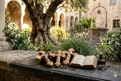 Zuluf Small Olive Wood Crucifix Wall Cross Set of 3 with Holy Land Stone, Handmade Christian Crucifix Cross Wall Decor - 4 Inch Each Jerusalem Catholic Christian Gift for Prayer Home Church