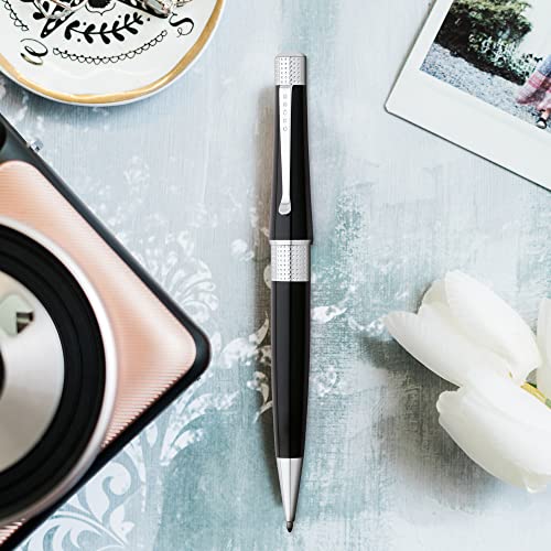 Cross Beverly Refillable Ballpoint Pen, Medium Ballpen, Includes Premium Gift Box - Black Lacquer - color: Black, style: Ballpoint Pen