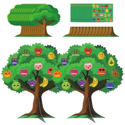 HARKOHACO 36 Set Fruit of The Spirit Trees Make Your Own Bible Accents Tree