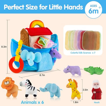 Baby Toys 6-12 Months - Noah's Ark Toy with Stuffed Animals, Baptism Gifts