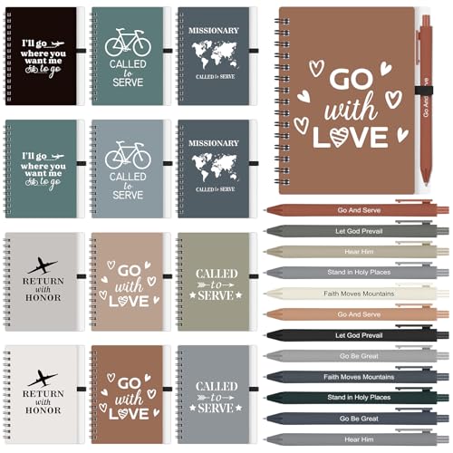 Gueevin 12 Pack Christian Gifts Prayer Journal for Woman Notebook Pen Set