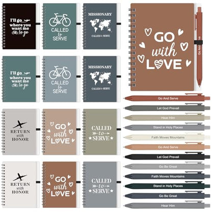Gueevin 12 Pack Christian Gifts Prayer Journal for Woman Notebook Pen Set
