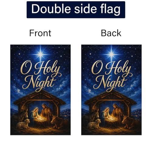Louise Maelys Christmas Nativity Garden Yard Flag 12x18 Inch Religious - color: Multi-1