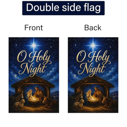 Louise Maelys Christmas Nativity Garden Yard Flag 12x18 Inch Religious - color: Multi-1