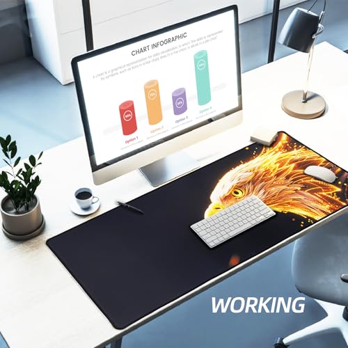 XXL Gaming Mouse Pad 35.4x15.7 Professional Large Mouse Pad & Computer Game Mouse Mat-90x40 Eaglecmh - color: Eaglecmh, size: 35.4L x 15.7W inches