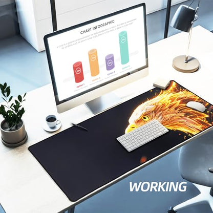 XXL Gaming Mouse Pad 35.4x15.7 Professional Large Mouse Pad & Computer Game Mouse Mat-90x40 Eaglecmh - color: Eaglecmh, size: 35.4L x 15.7W inches