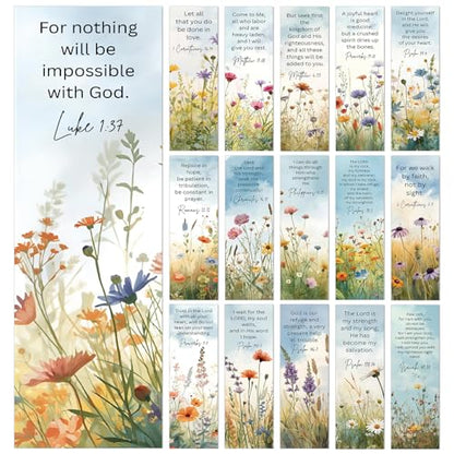 160 Pcs Flower Scripture Bookmarks Bible Verse Book Page Marks - color: Flower Scripture