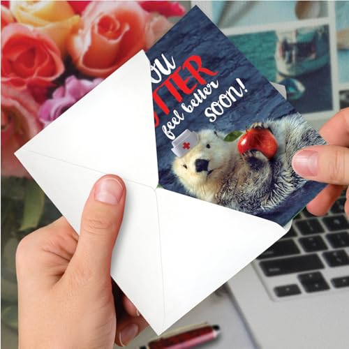 NobleWorks - Funny Get Well Greeting Card - Hilarious Feel Better Notecard with Envelope - Otterly Awesome C6574DGWG - style: Otterly Awesome