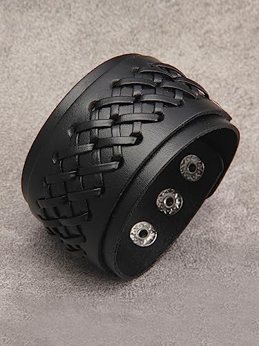 Jeilwiy Punk Rock Gothic Black Rivet Leather Spiked Necklace Collar Neckband Leather Choker Necklace for Women Mom Gifts Adjustable - color: Handmade Leather Bracelet