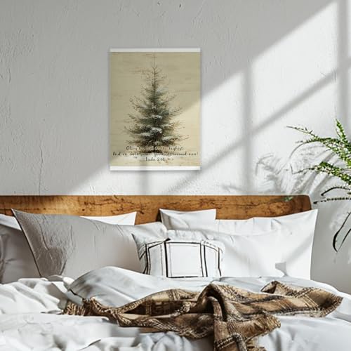 KSDUT Christian Christmas Pine Tree Framed Wall Art 11x14 Inch - color: Christmas-15