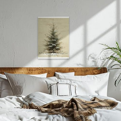 KSDUT Christian Christmas Pine Tree Framed Wall Art 11x14 Inch - color: Christmas-15