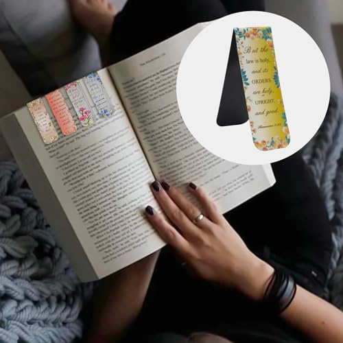 VANRA 48 Pieces Bible Verse Magnetic Bookmarks with Full Scripture (Floral) - style: Floral