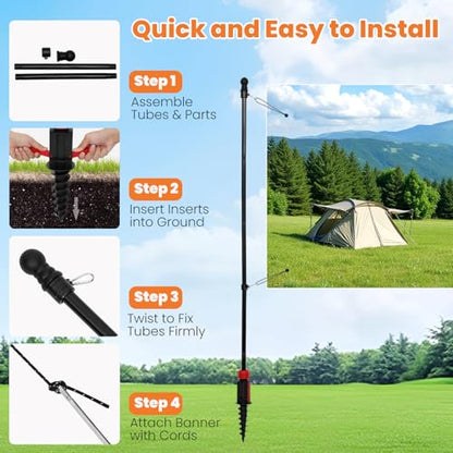 Outdoor Banner Stand 6.5 ft,Portable Adjustable-Length Banner Holder Set