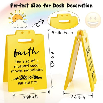 Christian Bible Verse for Women - The Size of A Mustard Seed Moves Mountains, Quote Matthew 17:20, Motivational Religion Desk Decor for Men Friend Galentines Valentines Day Birthday Gifts - style: A Mustard Seed Moves Mountains