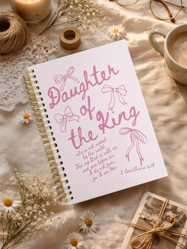 Pink Bow Christian Bible Journal Notebook for Women Teen Girls Kids - color: daughter of the king