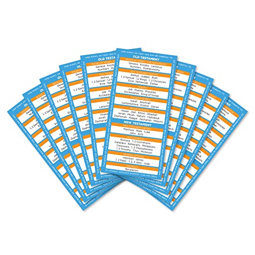 Books of the Bible Bookmarks, Bulk Pack of 10 Large Christian Devotional Guides for Bible Studies & Sunday School, Bible References to Read About Heaven, Salvation, & God's Amazing Love for You - size: Pack of 10