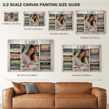 Ipplee Custom Canvas Scripture Wall Art for Women with Name and Photo - color: Design07