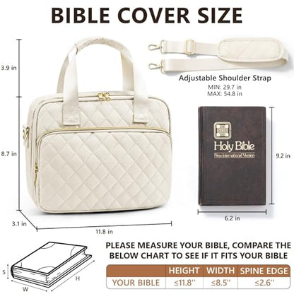 Bible Cover Case for Women, Bible Tote Bag w/Study Supplies Journaling Kit