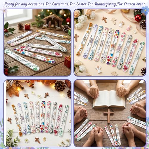 52PCS Christian Bible Verse Gifts for Women Bulk Emery Boards for Nails