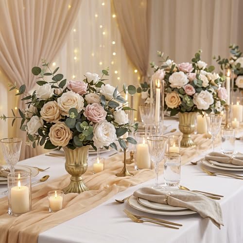 Sziqiqi Gold Metal Compote Vase, Urn Vases for Table Centerpiece, 10Pcs - color: Gold, size: 6.3in-10pcs