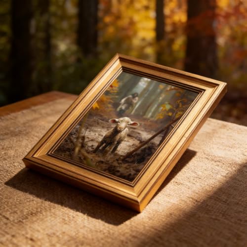 Christian Wall Art Jesus and Lamb Canvas Print, Baptism Gift for Women.A633 - color: Jesus and Lamb Canvas Wall Art Framed, size: 12"X15"
