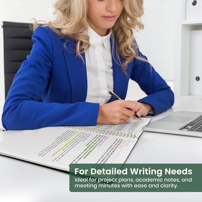 Taja Large Spiral Lined Journal for Women and Men, Notebook for Work - color: Z-Poppy Garden