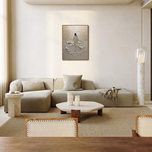 Jesus Walking on Water Beige Framed Canvas Wall Art 16x24 inch - color: Walking on Water Beige, size: 16"x24" Natural