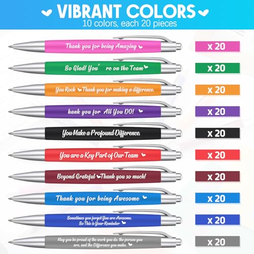 Gueevin 200 Pcs Inspirational Pens Employee Gift, Appreciate Style - style: Appreciate Style