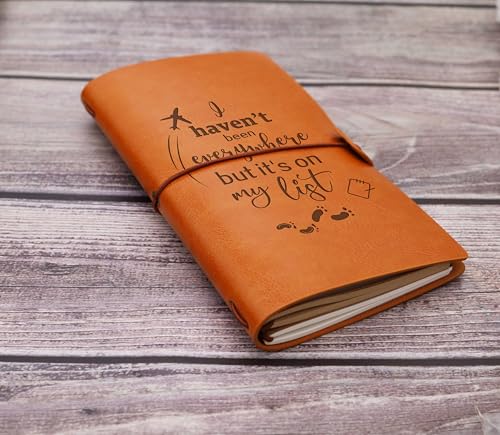 World Traveler Journal,Travelers Gift,Travel Adventure Awaits,Present for Who Like To Travel,I Haven't Been Everywhere But It's On My List-Travel Camper Gift-Refillable Travel Photo Diary Journal - style: Style42-I haven't been everywhere