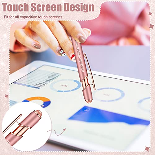 Zonon 12 Pcs Inspirational Pens, Motivational Ballpoint Pen Gifts for Women - color: Rose Gold, style: Nurse Style