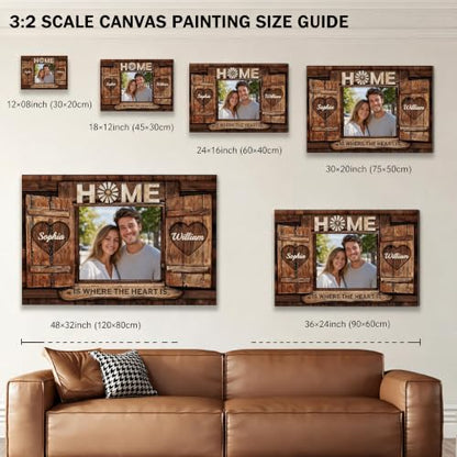 Ipplee Custom Canvas Prints with Your Photos, Romantic Wall Art for Couple - color: Design03