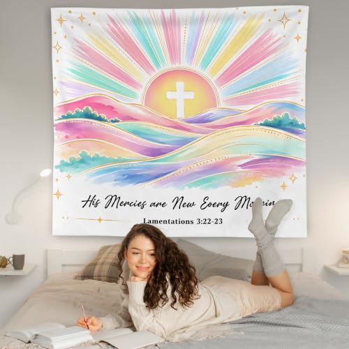 WNAGT Pastel Sun Christian Tapestry Wall Hanging 50x60 Inch - color: J
