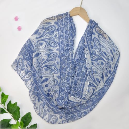 Jersey Knit Infinity Scarf Colorful Head Wrap for Travel - color: B08