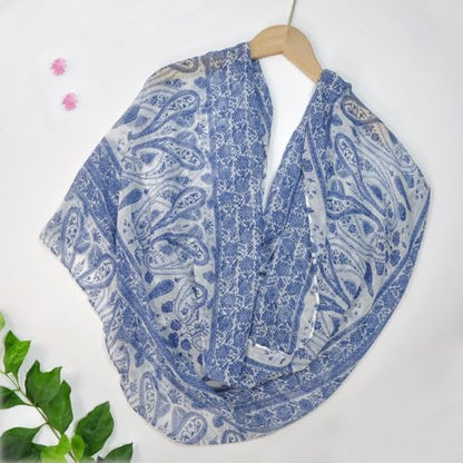 Jersey Knit Infinity Scarf Colorful Head Wrap for Travel - color: B08