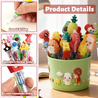 60 Pcs Multicolor Pen Delightful Multi Color Pen Gifts, 4-in-1 Pens Bulk Ballpoint Pens Fidget Pen for Party Favors & Birthday