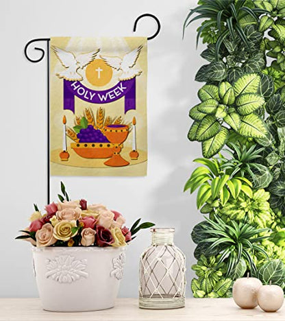 Holy Week Garden Flag Religious Faith Hope Grace Peace Dove Christian Religion Easter House Decoration Banner Small Yard Gift Double-Sided, Made in USA