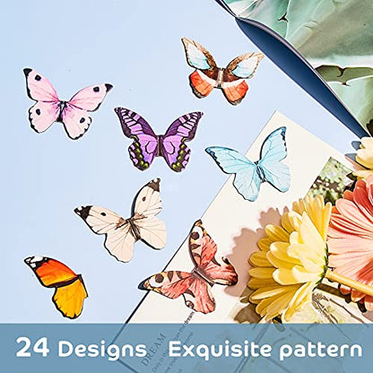 Nezyo 24 Pcs Magnetic Bookmarks Foldable Page Markers Students,Butterfly - style: Butterfly