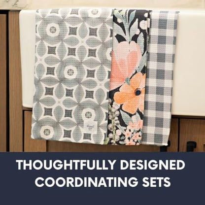 Kitchen Towels, Dish Towels for Kitchen, 3 Pc Kitchen Towel Set - color: Pewter