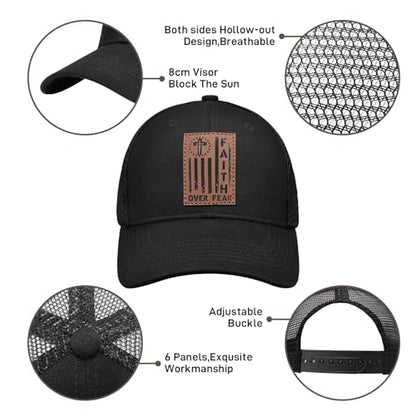 Christian Hats for Men Women, Faith Over Fear Hat - color: Raise