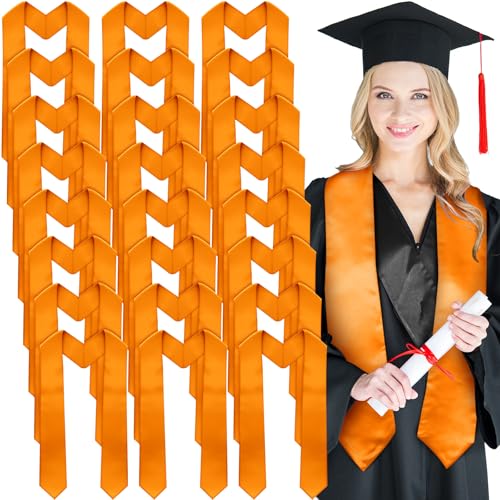 Geyoga 24 Pcs Graduation Stole Bulk Sublimation Blank 70 in - color: Orange