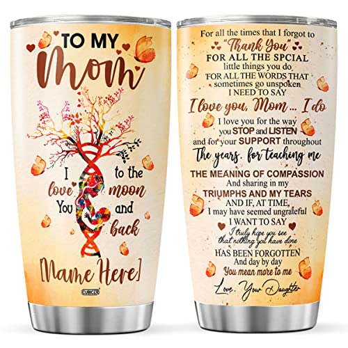 CUBICER Personalized Coffee Tumbler Tree Heart Customized Name Travel Mug Oz Birthday Gifts For Mom Women Stainless Steel Cups Insulated Tumblers Motivational Sayings Mothers Day - color: Mom And Tree