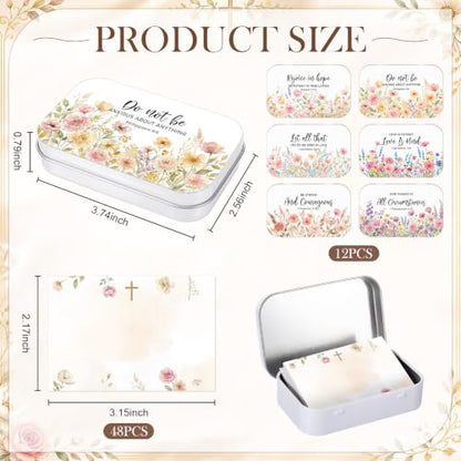 Rtteri 12 Pcs Prayer Boxes with Cards Christian Women Gifts, Pastel Floral - style: Pastel Floral