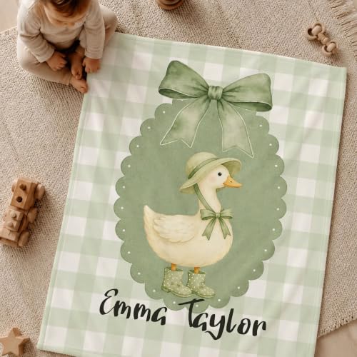 Personalized Goose Baby Blanket, Garden Goose Nursery Throw Gift - color: #Ver10