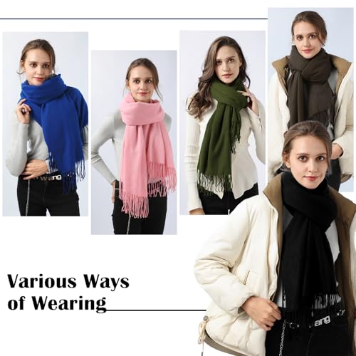 Clothirily Womens Winter Scarf, Oversized Long Blanket Plaid Shawl Wrap - color: Pink