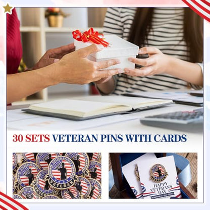 Quelay 30 Sets US Female Soldier Veteran Pins Bulk with Cards Women Veterans Day Lapel Pin Badge Brooch Patriotic American Flag Military Pins Thank You Veteran Gifts Army Gifts for Women - style: Us Female Soldier