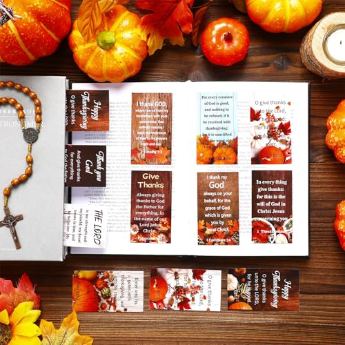 200 Pcs Fall Thanksgiving Scripture Cards Bible Verse Prayer Card - style: Fall